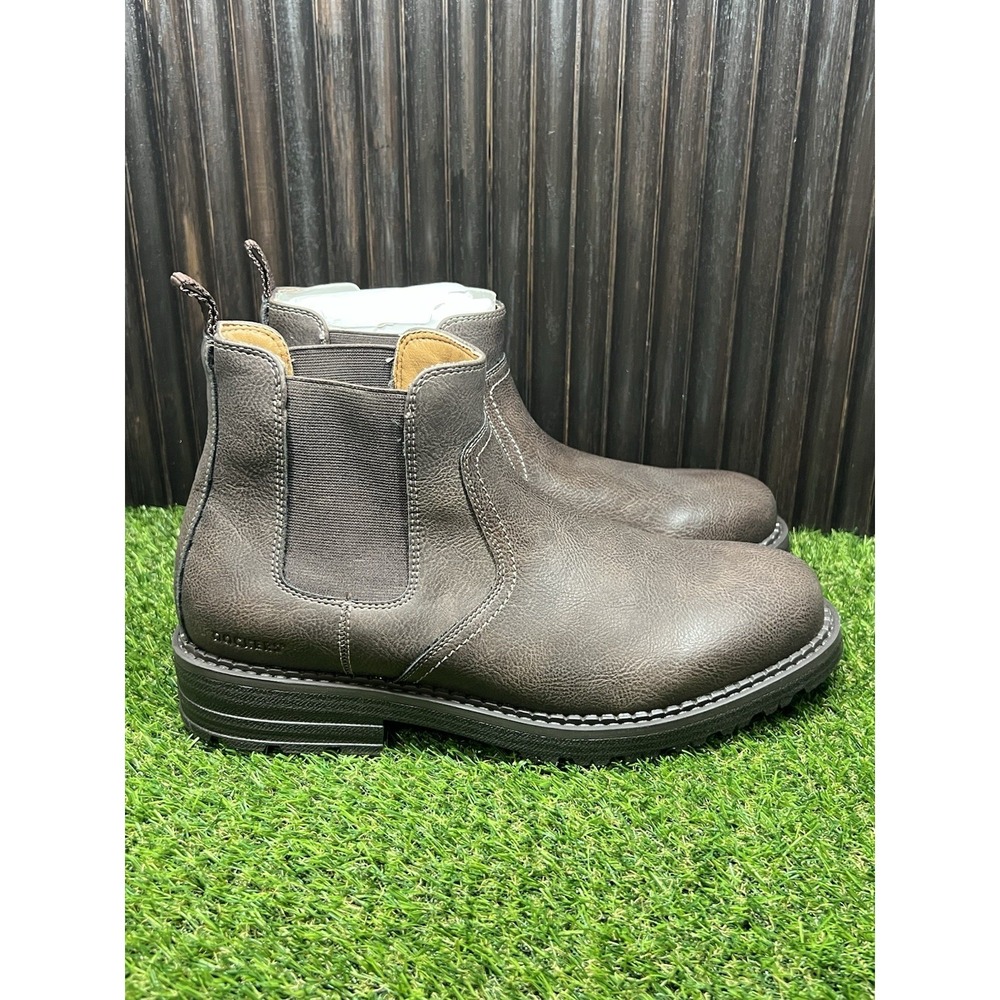 Size 12 M - Dockers Truman Plain Toe Chelsea Dark Brown Boots Stain Defender